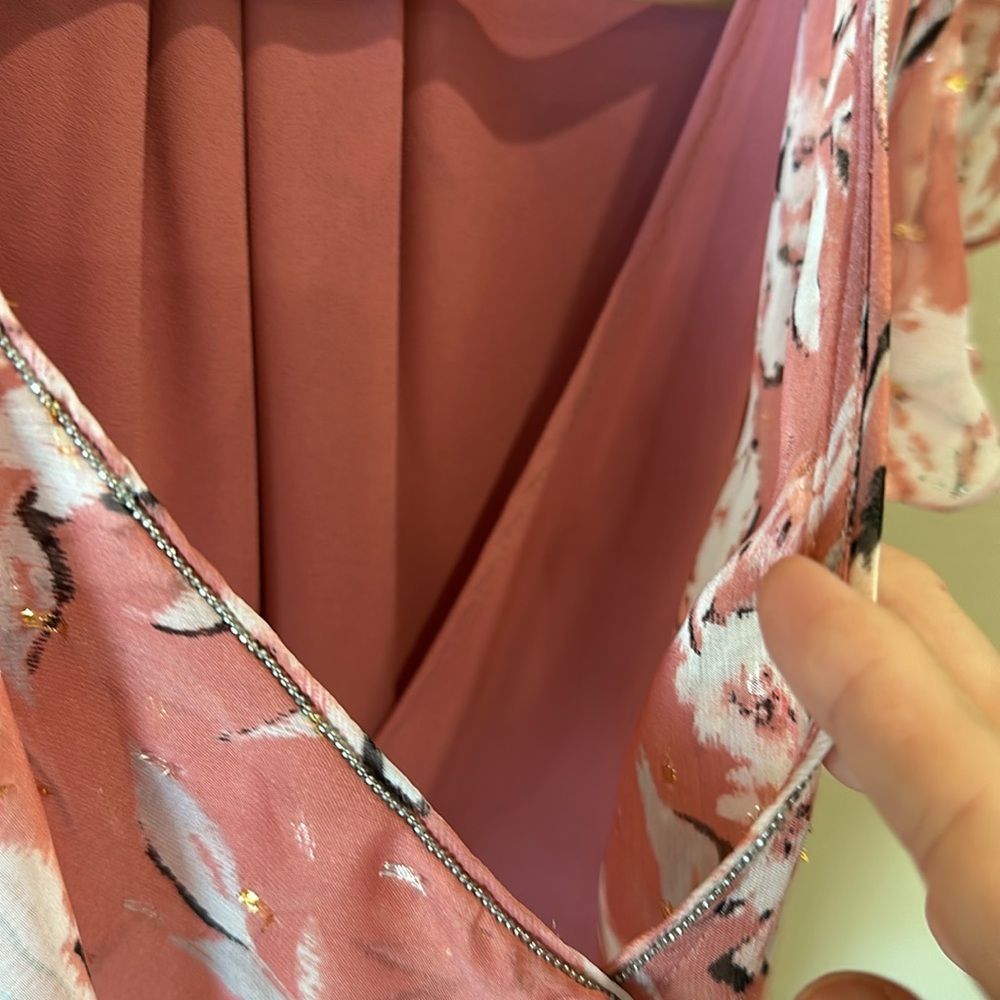 WHBM ruffle blouse with metallic accents - Picture 3 of 6